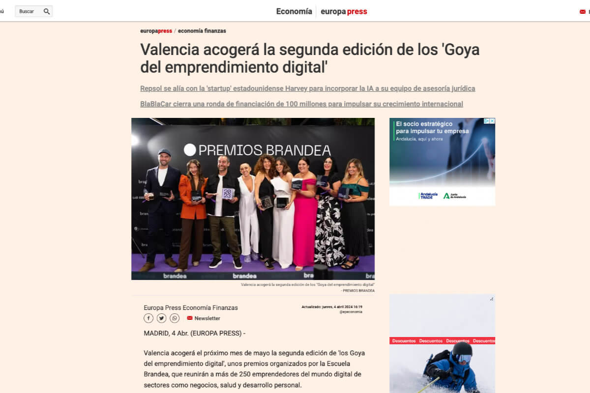 Valencia acogerá la segunda edición de los ‘Goya del emprendimiento digital’ – Europa Press